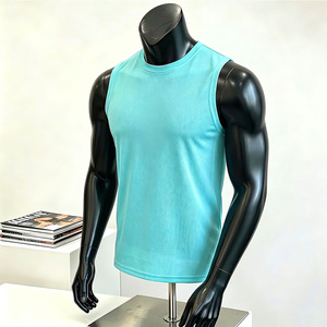 Black <b>Mesh</b> <b>Men</b> Tank <b>Top</b> Sleeveless Sports Vest Fitness Training Customizable Logo - Product Image 3