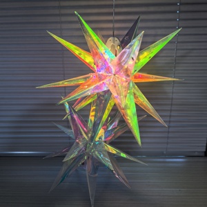 Luces de Cadena LED en Forma de Estrella de Navidad, 35cm, 2 Piezas, Impermeables, Decorativas para Exteriores, Plegables, Estilo Moraviano - Product Image 4