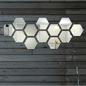Autocollants muraux hexagonaux en acrylique effet miroir, imperméables, amovibles, décoration moderne pour salon, couloir, escalier - Product Image 4