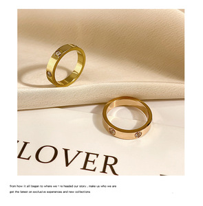 Women's Fashion Personalized Full Diamond <b>Titanium</b> Steel <b>Ring</b> Couple Pair <b>Ring</b> Jewelry - Product Image 2