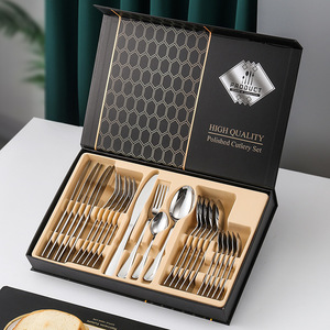 Wholesale Luxury Silver Rose Gold Wedding Stainless Steel 18/0 Flatware Golden Spoon Knife <b>Fork</b> Set - Product Image 5