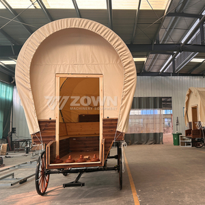Meilleur prix Glamping Wagon Chariot Tente de camping mobile en bois Chariot en vente pour le camping - Product Image 6