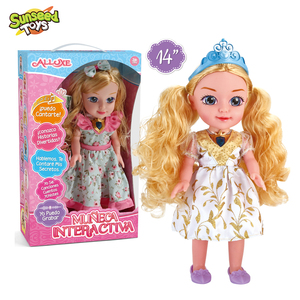 SUNSEED Bambola Interattiva Parlante in Spagnolo da 14 Pollici in Plastica Morbida, Giocattolo Educativo Musicale a Batteria per Bambine - Product Image 6