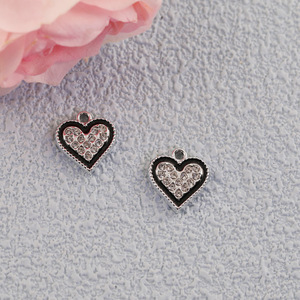Heart Shape Alloy Pendants <b>With</b> Rhinestones For <b>Bracelet</b> Making Multicolor 61169 - Product Image 3