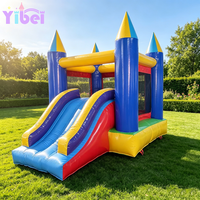 Château gonflable Yibei avec toboggan, château de saut gonflable pour enfants pour fête d'anniversaire dans la cour