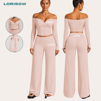 LORISOW Nouveauté Automne Ensemble de Sport 2 Pièces pour Femme : Haut de Yoga et Pantalon de Fitness pour Entraînement et Activités de Plein Air