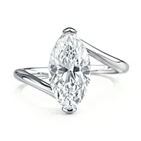 Bague de fiançailles MuShan en argent sterling 925 plaqué or 18 carats avec moissanite VVS, modèle solitaire, breveté MST