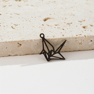 5 pcs/lot bricolage balancent breloques <span class=keywords><strong>Origami</strong></span> papier grues en acier inoxydable pendentif bricolage pour bijoux faits à la main en gros bibelot décoration - Product Image 6