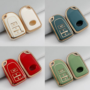 Housse de protection pour clé de voiture 3 boutons TPU pour Toyota Yaris HAIs 2020 Hiace 200 Sienta Remote Shell FOB Protect Bag Keychain - Product Image 6