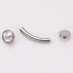 Piercing de Titanio de 14G con Rosca Interna Doble y Gema Flotante de 5mm para Ombligo - Product Image 5