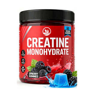 Gomme di Creatina Monoidrato Avanzate OEM con L-Taurina e Vitamina B12, Gusto Naturale di Mirtillo, Integratori Erboristici per il Massimo Fitness - Product Image 1