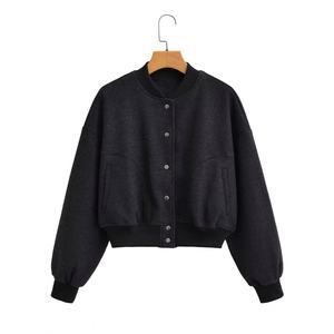 Fall New Cropped <span class=keywords><strong>Pilot</strong></span> Top Fashion Cárdigan abotonado para mujer QS1027D110 - Product Image 3