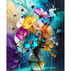 Fleurs Nature Morte Résine Carré Points Diamant Peinture Kit Diamant Art Peinture pour La Maison Déc. - Product Image 1