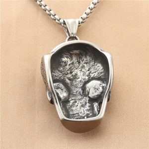 yunnique Skull Pendant Stainless Steel Men's Necklace Retro Geometric Design 190139 - Product Image 2