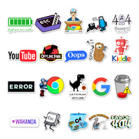 50 Pegatinas Decorativas con el Errores de Red 404 de Internet para Laptop, Auto, Teléfono, Impermeables, Personalizadas