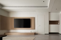 Mueble de TV de Madera Sólida de Lujo con Almacenamiento, Modelo 1010965485, Diseño Moderno Minimalista, Muebles para Sala de Estar, Casas Pequeñas, LED