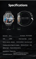 Nouvelle Montre Connectée d'Extérieur 2026 avec Écran AMOLED de 1,75 Pouce, Boussole, Appel Bluetooth, Suivi Sportif et GPS pour Hommes