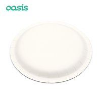 Assiettes en papier biodégradables jetables personnalisées Oasis 100% compostables pour mariages, restaurants et fêtes