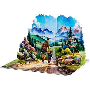 First Adventure 3D Pop-Up Greeting Card Digital Printing <b>Matte</b> <b>Varnishing</b> for Father's Day Dad Grandpa Husband Birthday Gift - Product Image 2