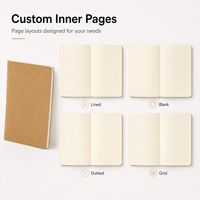 Cuaderno de bolsillo A5 de papel Kraft con logotipo personalizado, cuaderno pequeño de línea Kraft marrón, diario, libro, Bloc de notas con logotipo personalizado