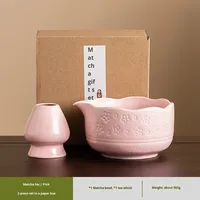 Ensemble de thé matcha en céramique 4 pièces, comprenant un support pour livre, un fouet, une cuillère, un bol, des accessoires pour le thé matcha