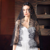 Voile de mariée élégant en tulle doux avec bord festonné, une seule couche, accessoire de tête pour cérémonie de mariage, voile de mariée en dentelle