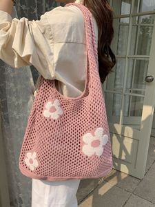 Borsa 2024 in tela personalizzata con fiori di alta qualità borsa per la spesa a tracolla portatile lavorata all'uncinetto - Product Image 3