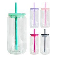 Boule à neige facile à bricoler Tasses à café en verre clair réutilisables avec trou pré-percé verre boule à neige gobelet verres à bière