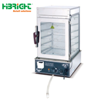 Vitrine chauffante électrique commerciale en acier inoxydable HIGHBRIGHT, 850W, pour la présentation de plats chauds, idéale pour les restaurants et hôtels