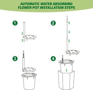 Brice – Jardinières hexagonales modernes <span class=keywords><strong>de</strong></span> 16 pouces <span class=keywords><strong>de</strong></span> hauteur, auto-arrosantes, avec indicateur <span class=keywords><strong>de</strong></span> niveau d'eau, trou <span class=keywords><strong>de</strong></span> drainage et <span class=keywords><strong>roulettes</strong></span> au fond, pour extérieur/intérieur - Product Image 6