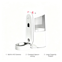 Distributeur intelligent de nourriture pour animaux de compagnie avec caméra infrarouge HD 2MP, vision nocturne, application mobile, distance illimitée, programmation de distribution et anti-blocage