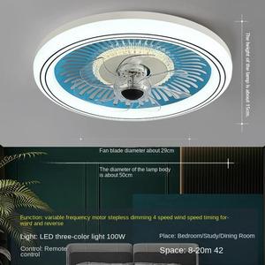 Ventilateur de plafond LED intelligent moderne avec lumière Télécommande à rotation de la tête à 360 degrés pour une utilisation dans le salon à la maison - Product Image 6