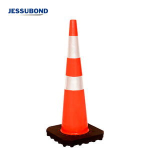 Cônes de signalisation routière en PVC haute visibilité avec logo personnalisé, réfléchissants, hauteur 900 mm, base 280x280 mm - Product Image 5