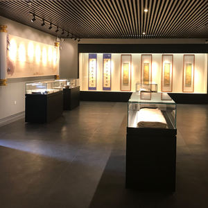 Высококачественная музейная стеклянная витрина музейная витрина из закаленного стекла из алюминиевой стали выставочная витрина для ювелирных изделий - Product Image 3