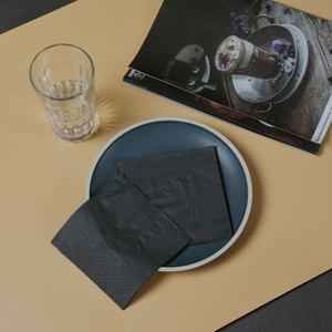 Khăn giấy ăn giấy nguyên chất cao cấp 23*23cm 25*25cm màu đen dùng cho nhà hàng, quán bar - Product Image 6