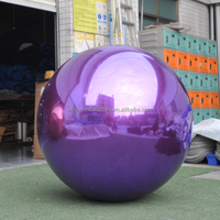 Boule de miroir gonflable flottante géante en PVC, Stock Commercial, boule de miroir décorative gonflable Iridescent