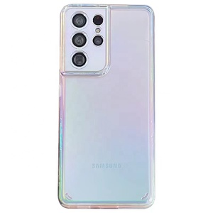Funda trasera de lujo para teléfono móvil Samsung, carcasa de color arcoíris, transparente, para S22 Plus, S21, Ultra, S20, FE, A52, A72, A32, A12, <span class=keywords><strong>A22</strong></span>, Note 20, <span class=keywords><strong>A53</strong></span> - Product Image 1