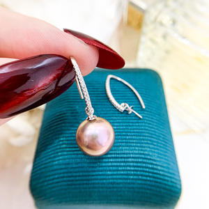 Accessoires en argent S925 pour la création de bijoux, crochet d'oreille dynamique tendance avec perles de 7-9 mm et support à ongles vide 21296 - Product Image 3