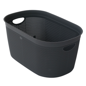 Intreccio Woven PP Clothing Organizer <b>Basket</b> L Grey 570x370x275mm <b>for</b> <b>Bathroom</b> <b>Storage</b> - Product Image 3