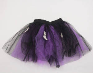 Conjunto de Falda Tutú de Calavera Fantasma de Halloween para Niñas MS Kids, Diadema con Orejas de Ratón y Lazo, Disfraz de Cosplay de Tul Morado y Negro, Talla Única - Product Image 2