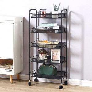 High Quality New Material Multi Functional <b>Storage</b> Carts Fashionable Wholesale Living Room <b>Kitchen</b> Trolleys Holders Racks - Product Image 1