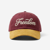 Vintage Zweifarbige Baseballkappe mit Individueller Stickerei, 6-Panel Dad Hat aus Baumwolle, Gebogener Schirm für Outdoor-Aktivitäten