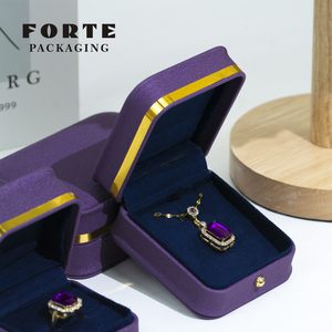 Cajas de Joyería Personalizadas de Lujo FORTE, Empaque de Pulsera de Cuero PU con Logotipo Personalizado para Regalo de Anillo de Boda - Product Image 5