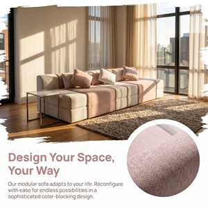 <span class=keywords><strong>Canapé</strong></span> modulaire en velours sans cadre avec logo personnalisé, emballé en rouleau, livré en boîte, <span class=keywords><strong>canapé</strong></span> sectionnel à expansion rapide pour studio - Product Image 3