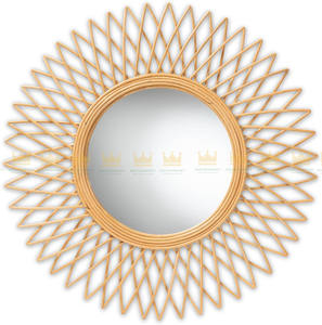 Espejo de pared de ratán Natural bohemio moderno hecho a mano, decoraciones de aniversario de forma personalizada de Vietnam, decoración del hogar - Product Image 2