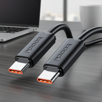 Câble de données Toocki Durable 100W C-C, conception flexible en TPE souple de qualité supérieure, des milliers de tests de flexion, pour les voyages
