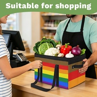 Panier de courses pliable personnalisé Philadelphia Variant Rainbow Gay Pride, sac fourre-tout écologique pour les achats familiaux
