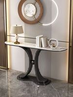 Table console d'entrée en marbre de luxe légère et dorée Table console moderne pour couloir de salle à manger Meubles de salon