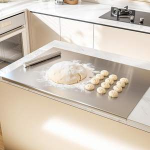 Planche à découper en acier inoxydable anti-moisissure pour pétrir la pâte et hacher, avec emballage en boîte cadeau - Product Image 2