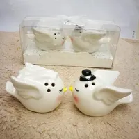6.2*4*4.2CM dessin animé peint à la main ange oiseau Couple en céramique bouteille d'épices cadeau paire de maison cuisine fournitures poivre salière